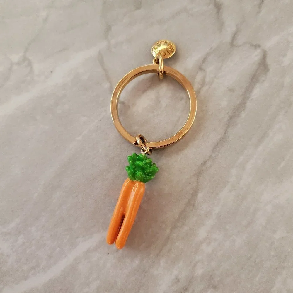 🥕 Vintage 2000s 00s Y2k J.Crew Key Chain Fob Enamel Carrot 🥕